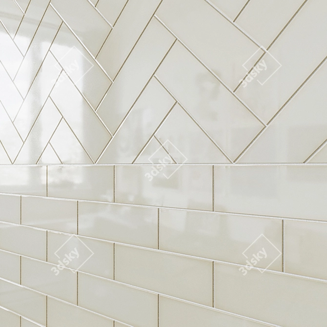 Modern Geometric Ceramic Tiles 3D model image 5