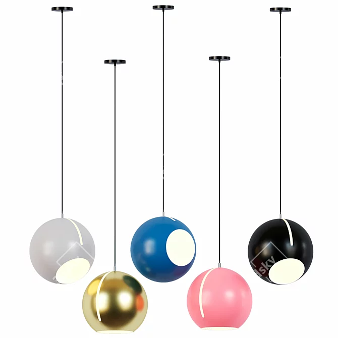 Luminous Nordic Pendant Lighting: Modern, Colorful, Loft Decor 3D model image 2