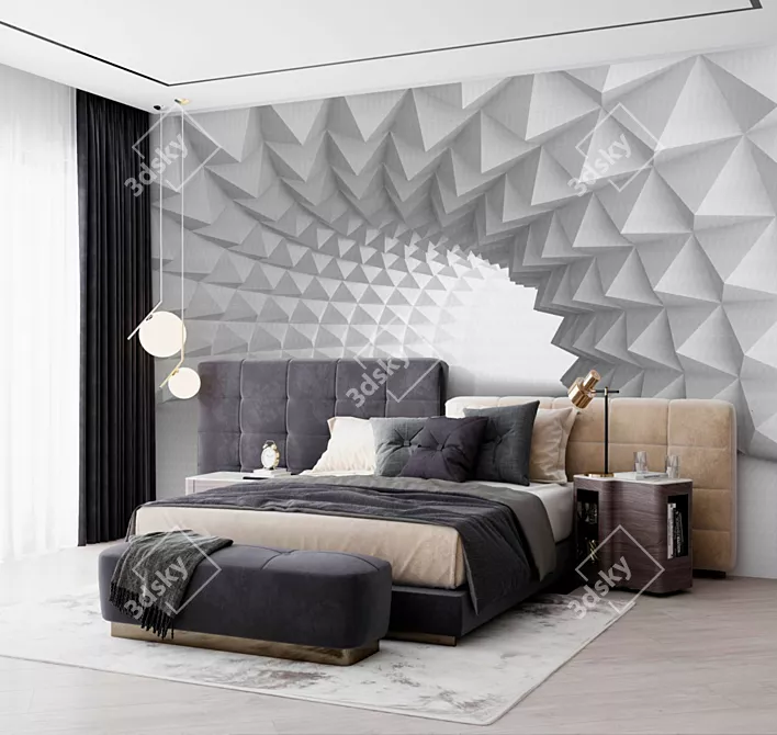 Title: Seamless 3D Photo Wallpaper: ArtFresco 3Dt-015 3D model image 2