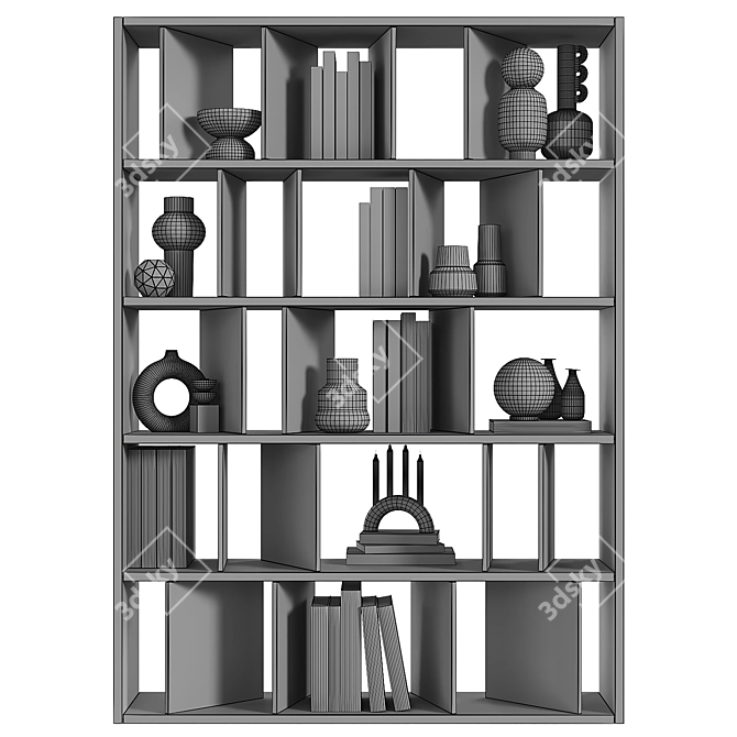 Moscova Bookcase: Sleek Walnut Design 3D model image 3