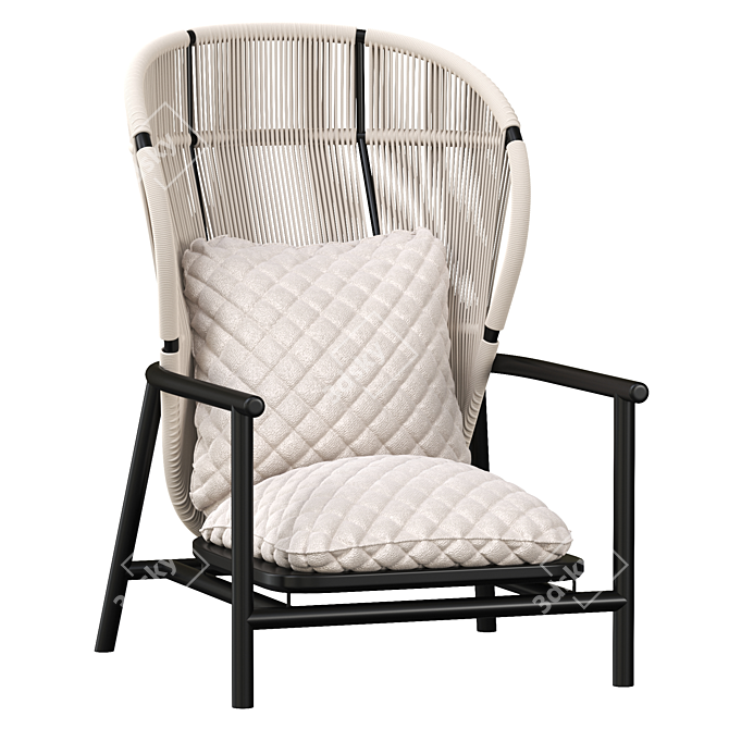 Elegant Fern Armchair 3D model image 2