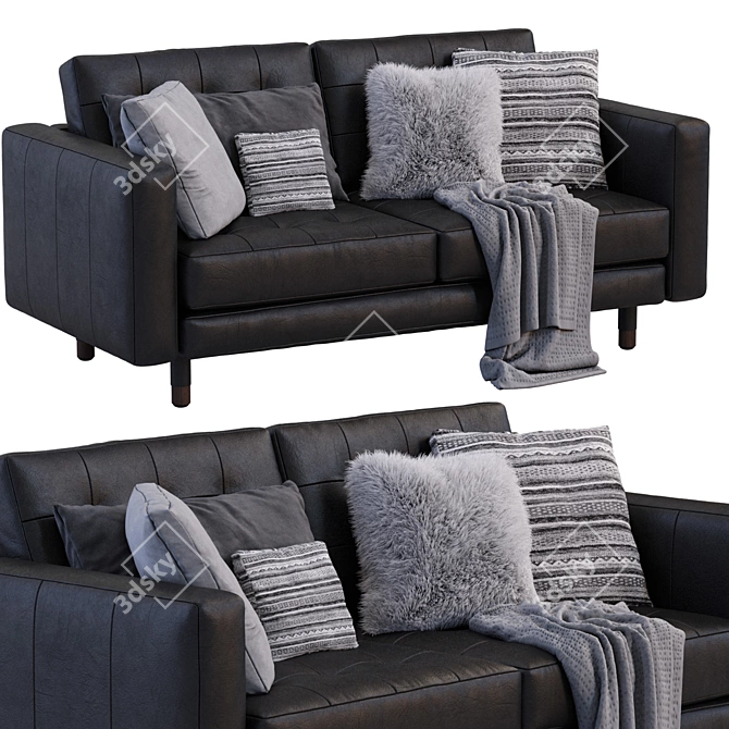 Ikea Landskrona Leather Sofa+: Stylish and Durable 3D model image 2