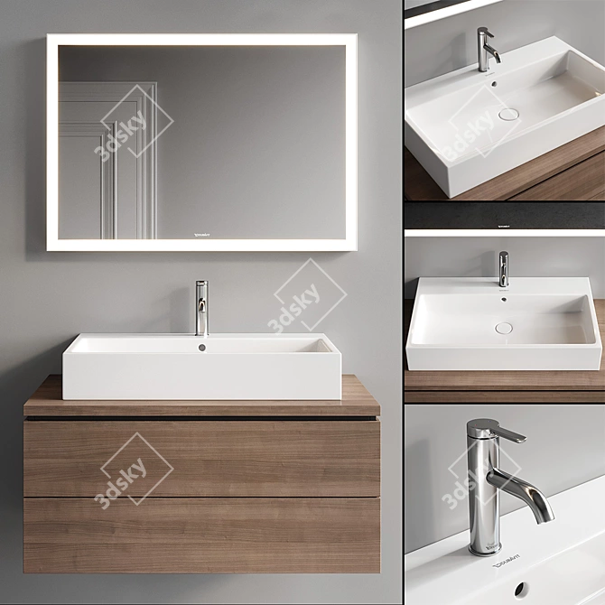 Modern Duravit L-Cube Vanity Set 3D model image 1