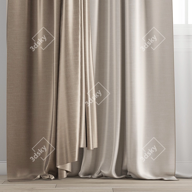 Poly Curtain Model | High Quality 3D | Multiple Formats 3D model image 2