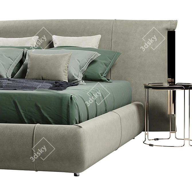Flou Amal Double Bed - Stylish and Spacious 3D model image 3