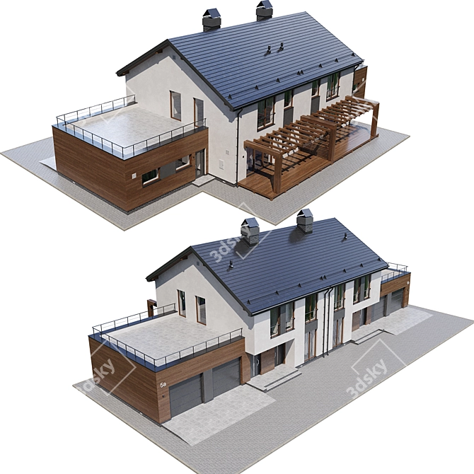 Cozy Cottage Retreat 3D model image 4