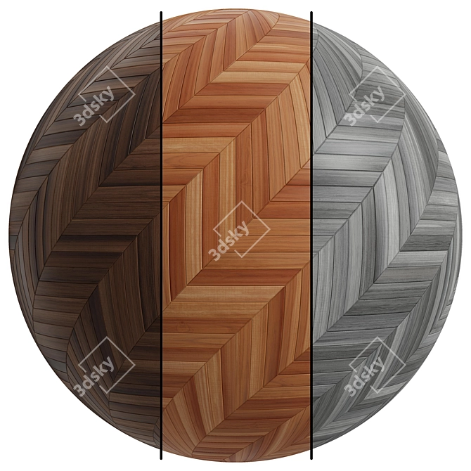 Premium Oak Wood Parquet Texture Set 3D model image 1