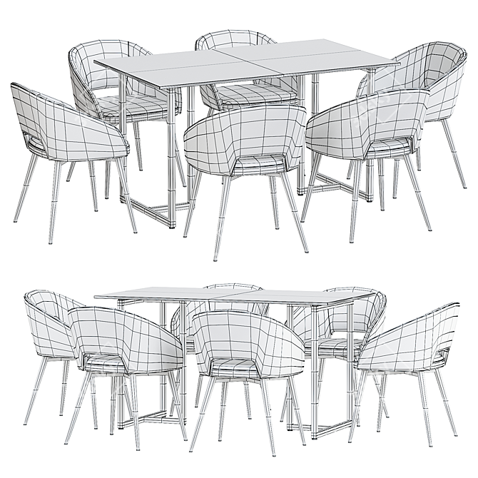 Baxton Studio Modern Dining Table 3D model image 4