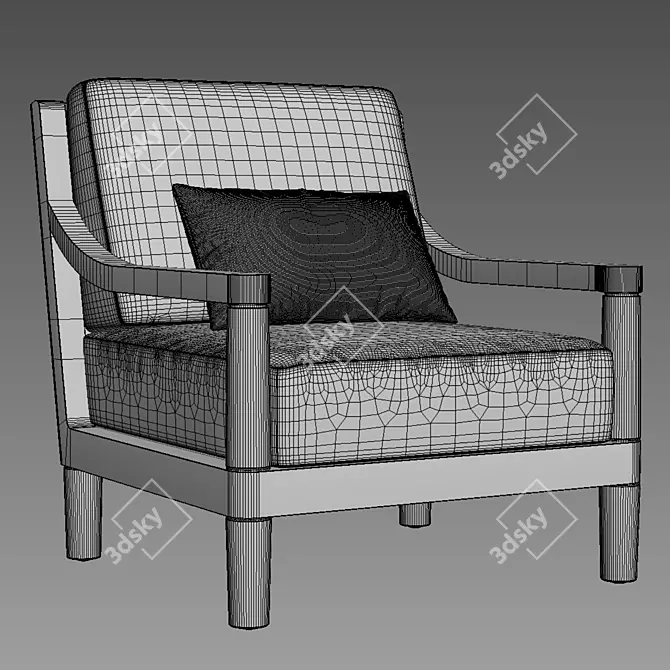 Restoration Hardware Miramar Aluminum Lounge Chair 3D model image 5