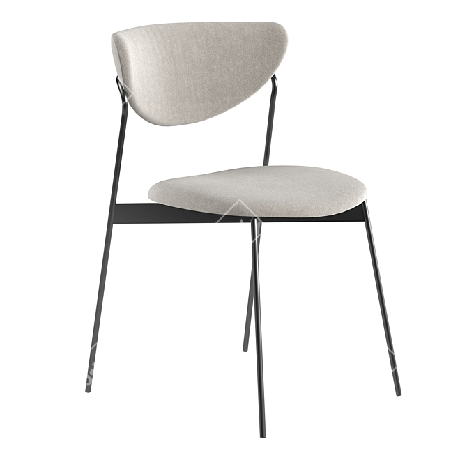 West Elm Petal Upholstered Dining Chair 3D model image 1