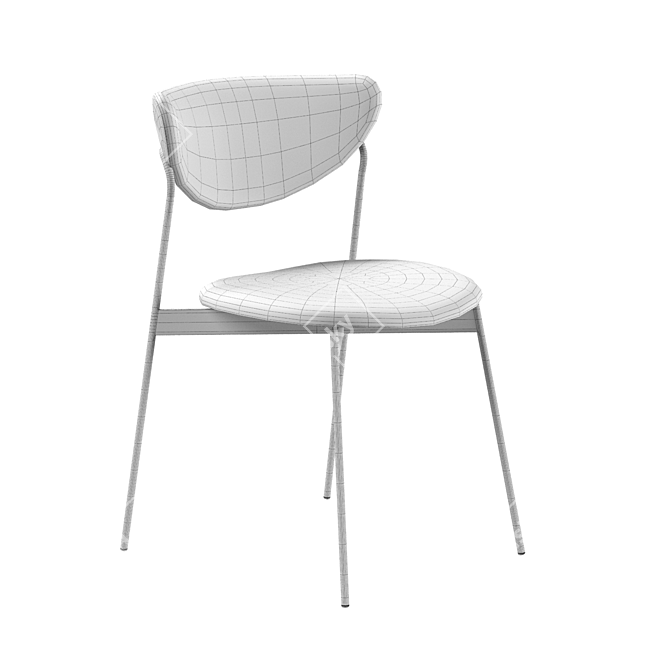 West Elm Petal Upholstered Dining Chair 3D model image 4