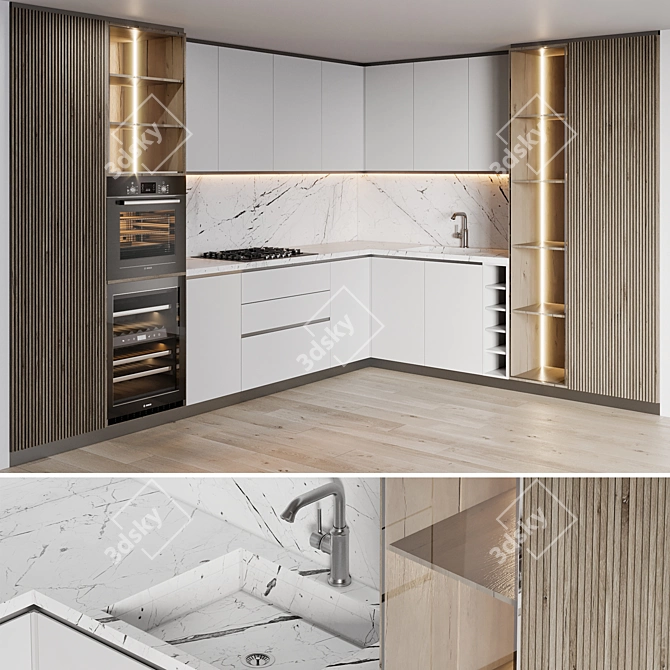 3D Kitchen Model | Vray + Corona Render | High Quality 3D model image 4