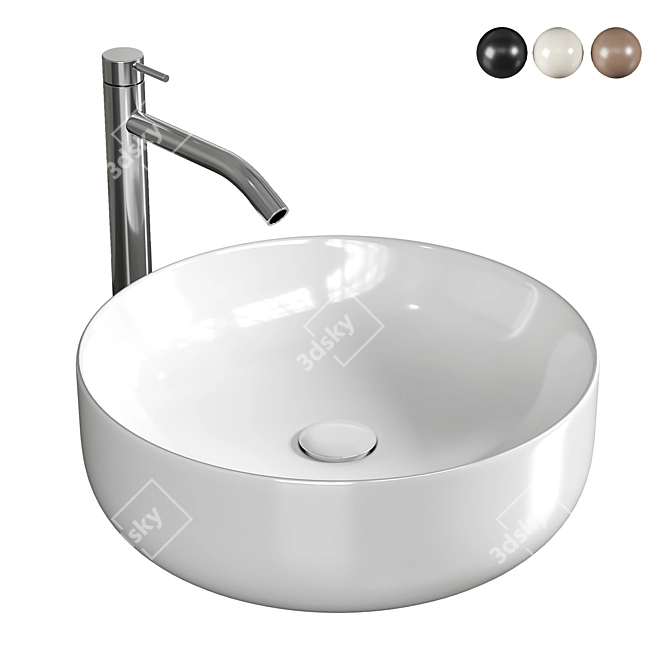 Sleek White Nolita Sink 3D model image 1