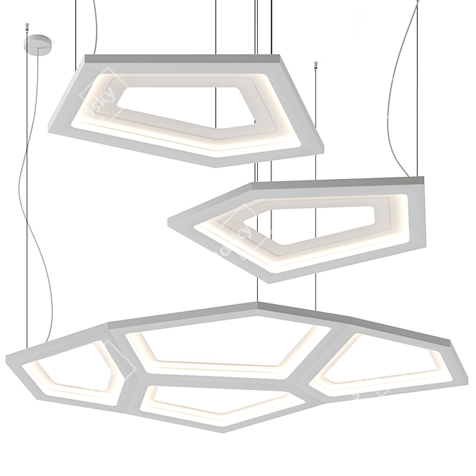 Elegant Nura Suspension Pendant 3D model image 1