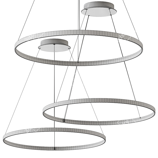 Bronze Circle Pendant Lamp 3D model image 2