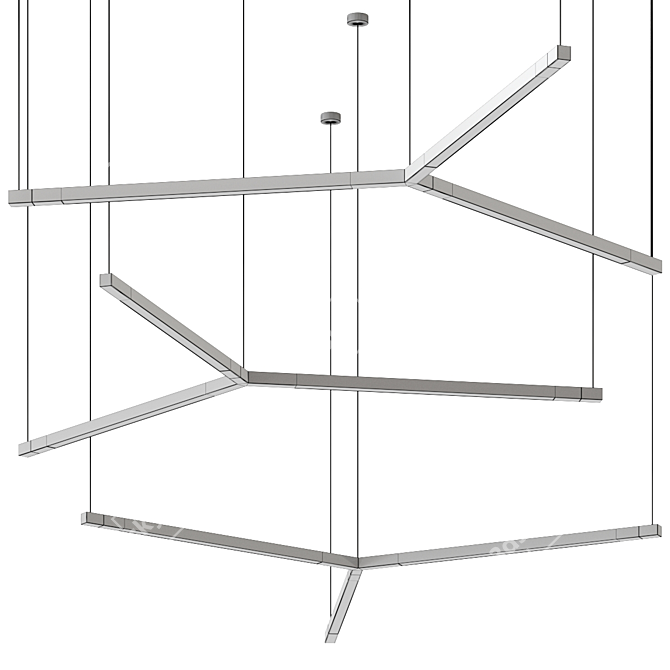 Modern Trio Pendant Lamp by Koncept 3D model image 2