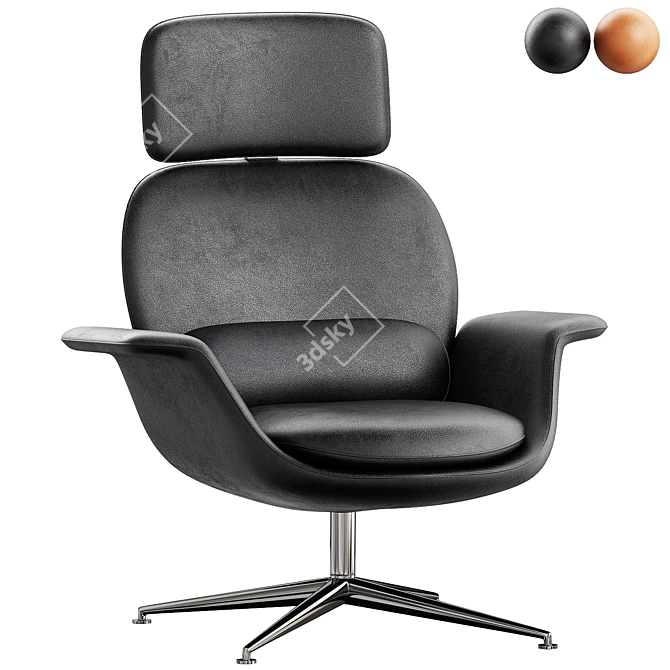 Contemporary Leather Armchair 3D model image 1