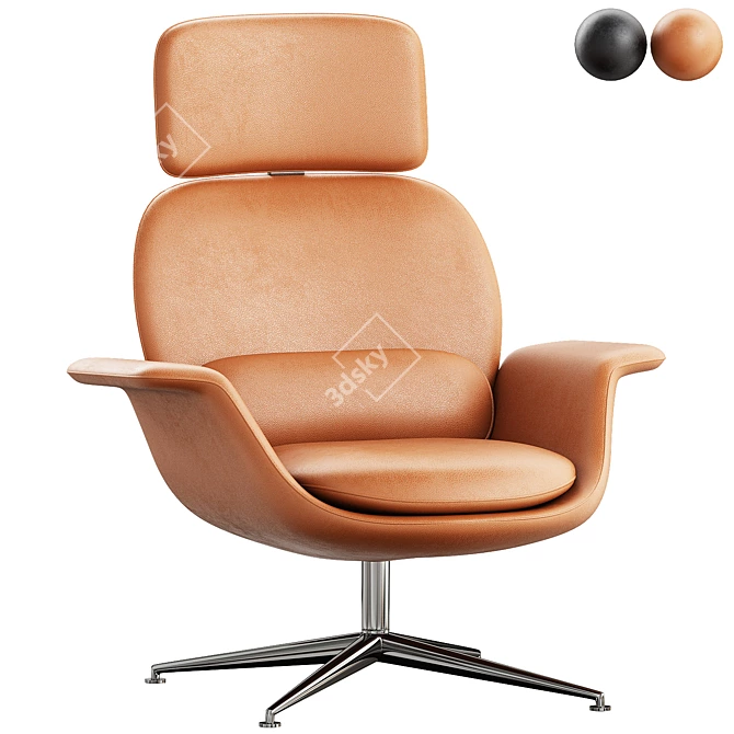 Contemporary Leather Armchair 3D model image 2