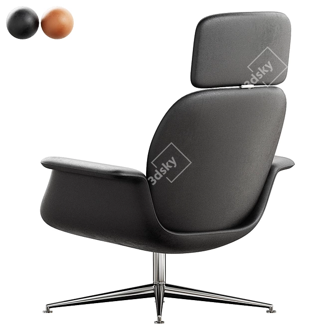 Contemporary Leather Armchair 3D model image 3