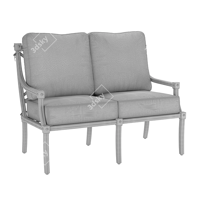 Aristo Aluminum Sofa with Wood Texture 3D model image 3