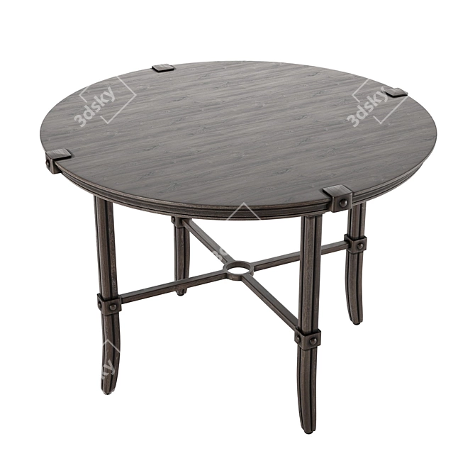 Aristo Aluminum Wood-Look Dinner Table 3D model image 2