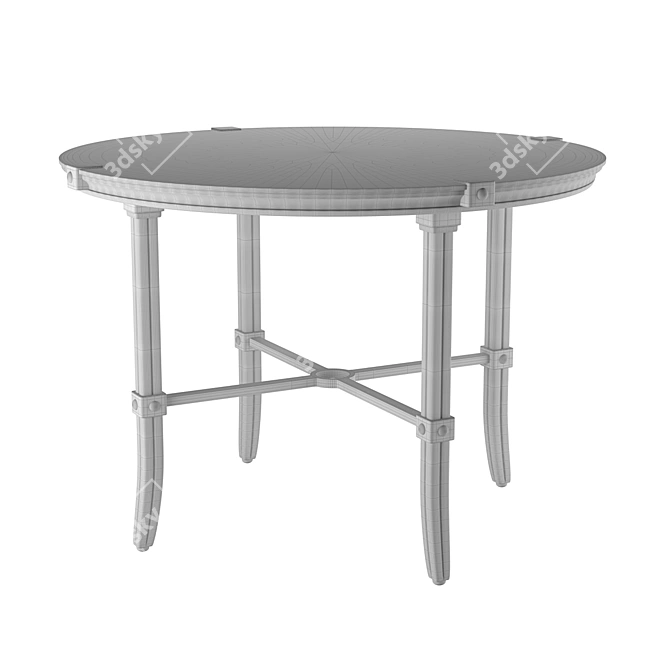 Aristo Aluminum Wood-Look Dinner Table 3D model image 3