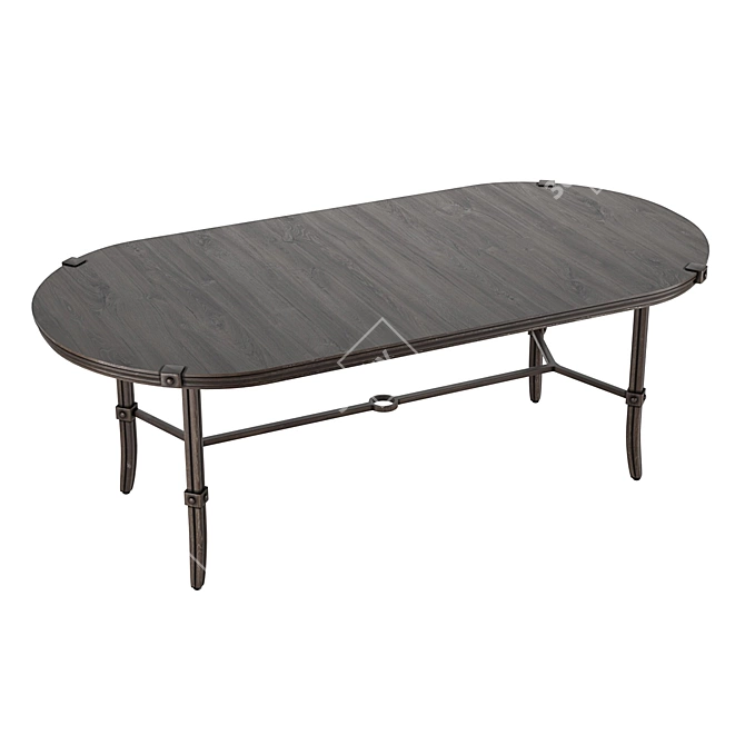 Aristo Oval Dining Table - Elegant Aluminum Design 3D model image 2