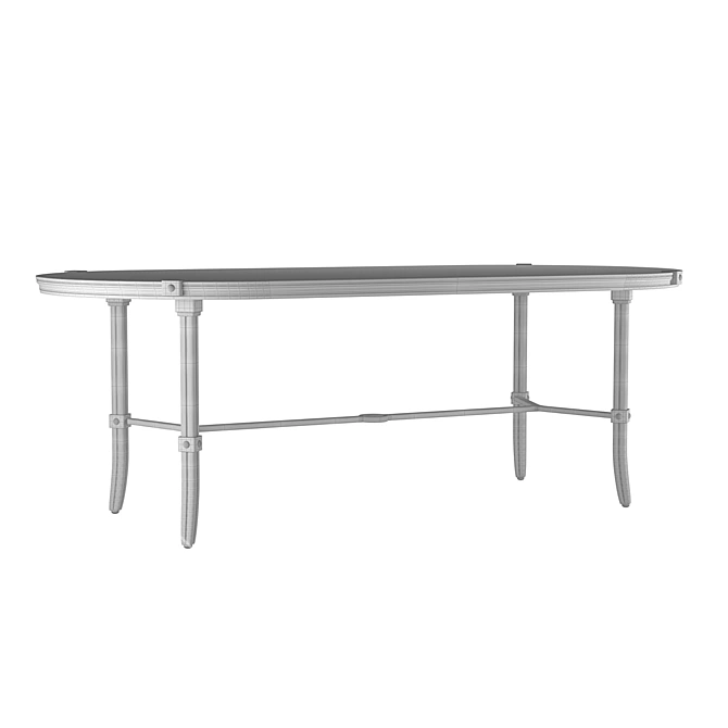 Aristo Oval Dining Table - Elegant Aluminum Design 3D model image 3