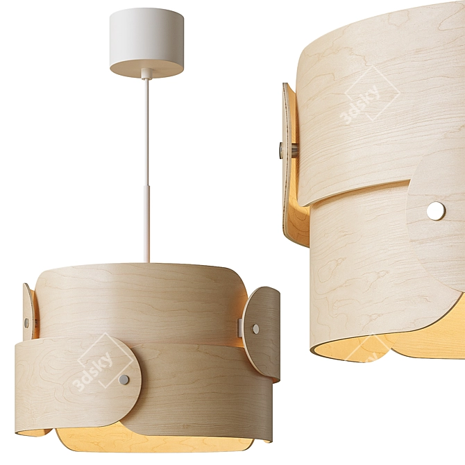 Modern Birch Pendant Lamp with Unique Design 3D model image 8