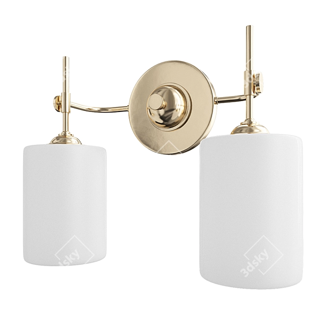 Elegant 2-Light Vanity Fixture 3D model image 1