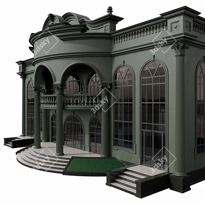 Elegant Wedding Venue Building 3D model image 2