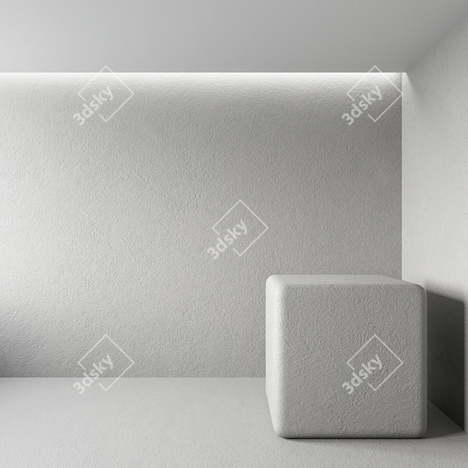 Seamless Concrete Plaster Texture 3D model image 1