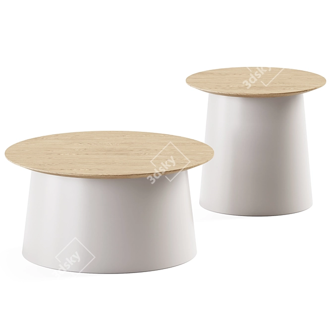 Sleek Studio White Coffee Table 3D model image 1