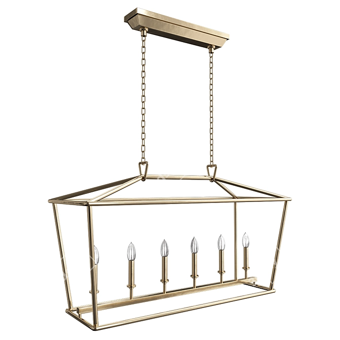 Elegant Darlana Linear Lantern 3D model image 1