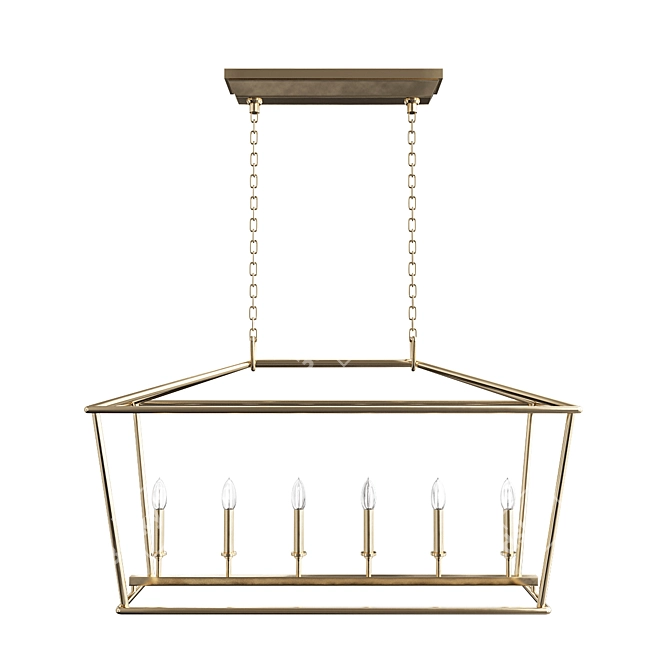 Elegant Darlana Linear Lantern 3D model image 2