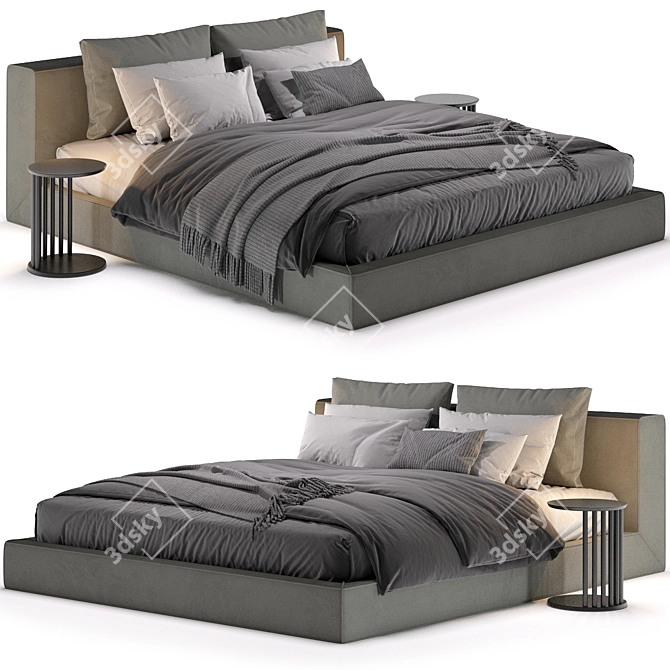 RH Cloud Platform Bed: Sleek and Stylish Centimeter Unit Design 3D model image 2