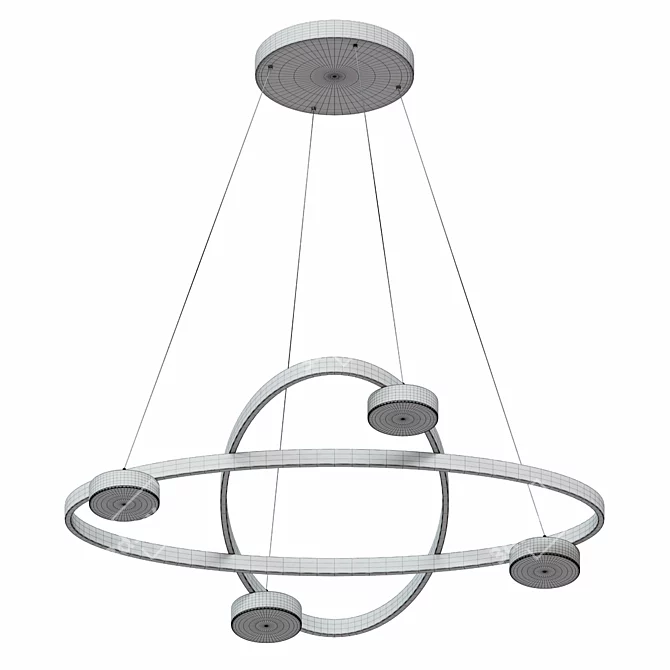 Elegant Ring Frame Chandelier 3D model image 2