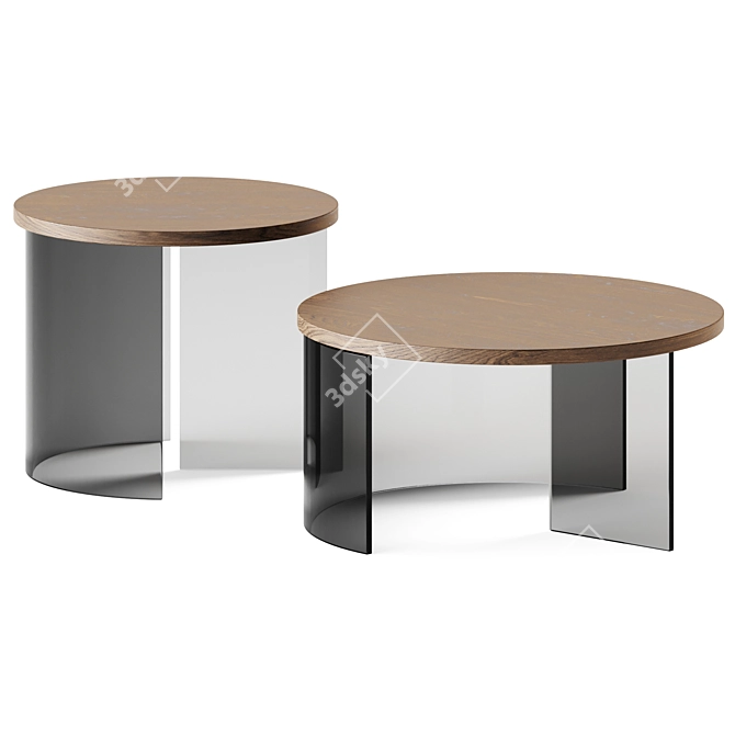 Elegant Regolo Round Coffee Table 3D model image 1