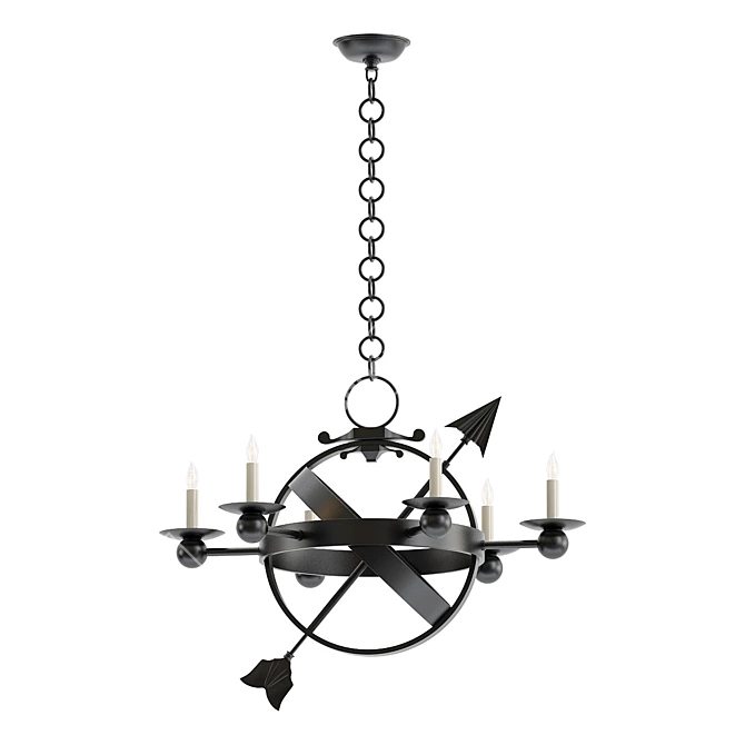 Elegant Armillary Sphere Chandelier 3D model image 1