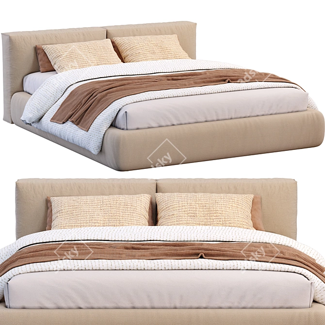 Luxury Lomo Bed: Elegant and Stylish 3D model image 3