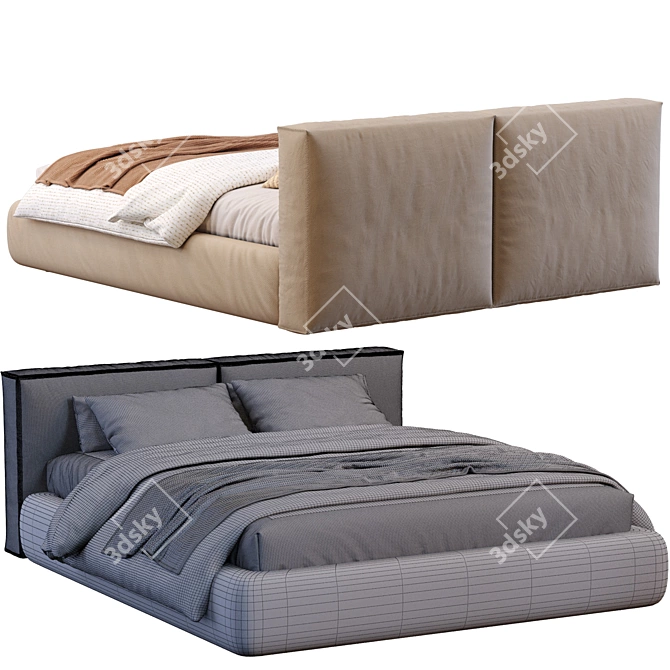 Luxury Lomo Bed: Elegant and Stylish 3D model image 4