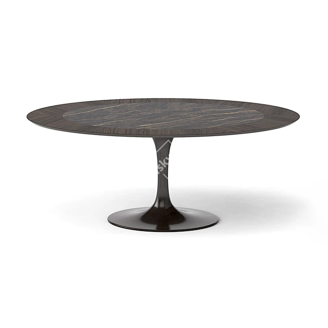 Elegant Oval Table Set 3D model image 5