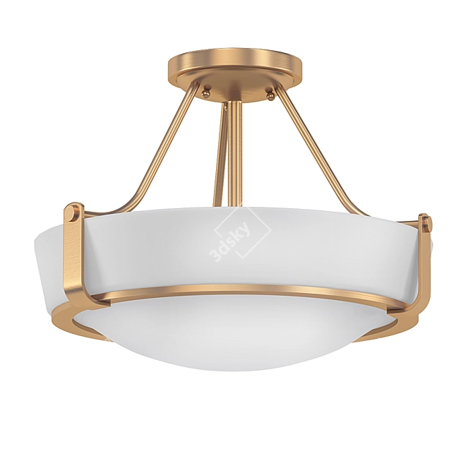 Elegant Hathaway Flush Mount 3D model image 1