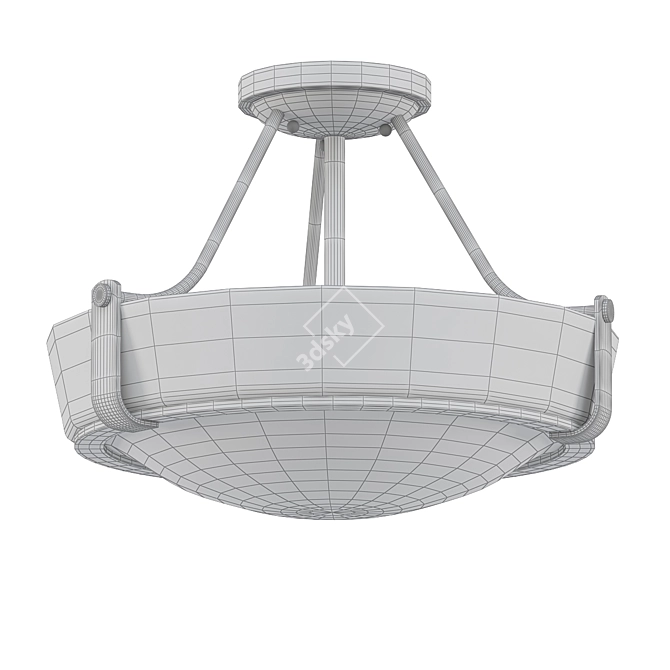 Elegant Hathaway Flush Mount 3D model image 2