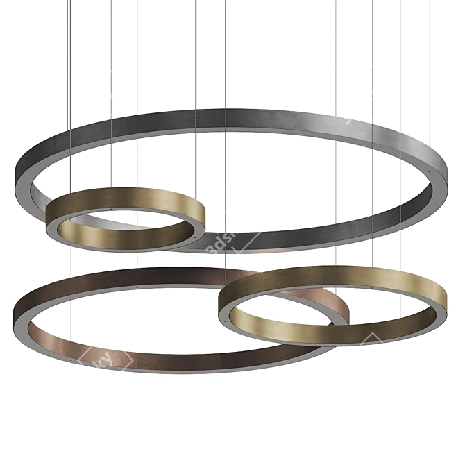 Henge Light Rings Pendant 3D model image 1