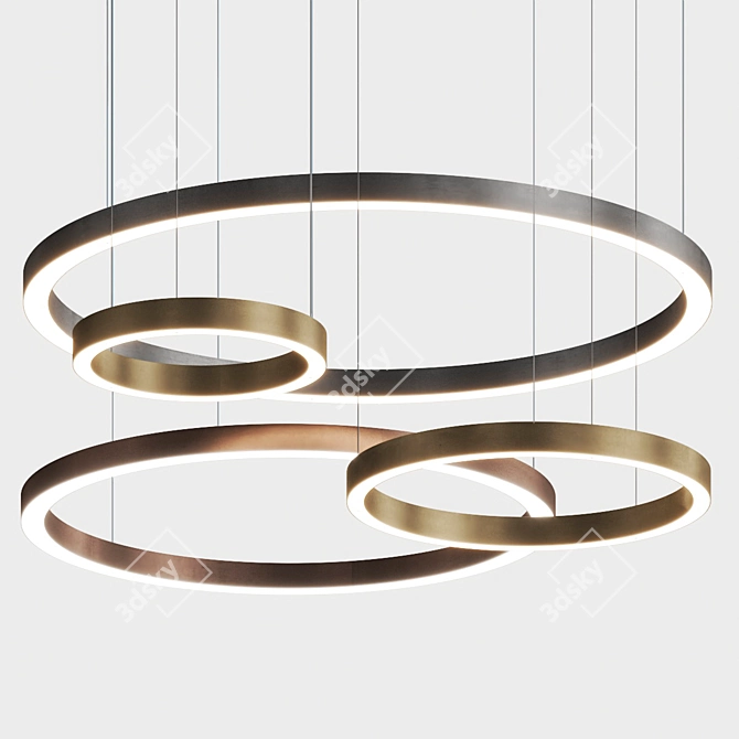 Henge Light Rings Pendant 3D model image 2