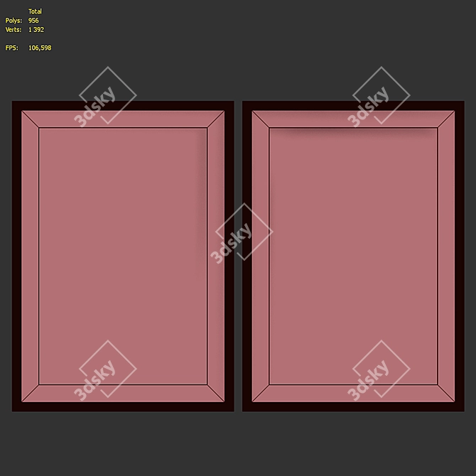 Modern Picture Frame Set with Abstract Images 3D model image 7