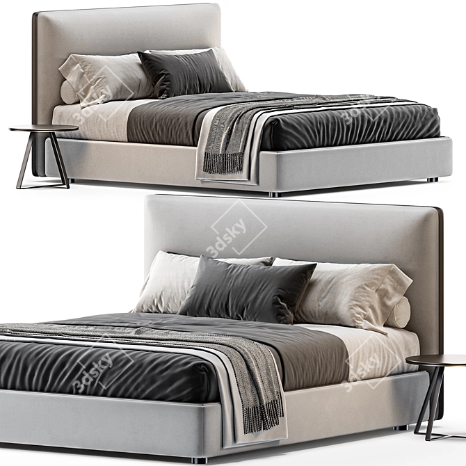 Sleek Molteni & C Ribbon Bed 3D model image 1