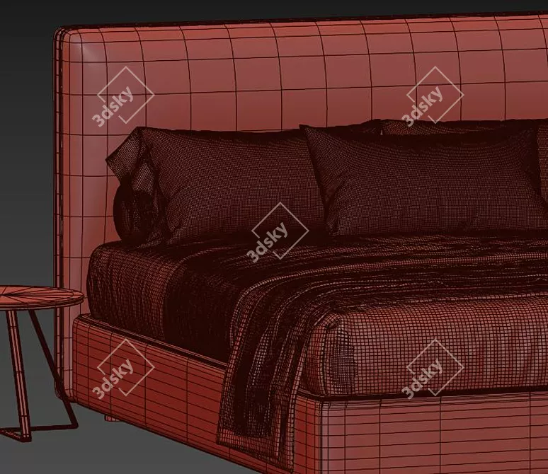 Sleek Molteni & C Ribbon Bed 3D model image 4