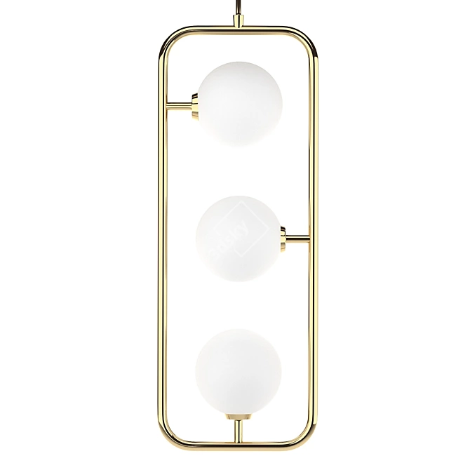 Modern Sircle Triple Pendant Light 3D model image 1